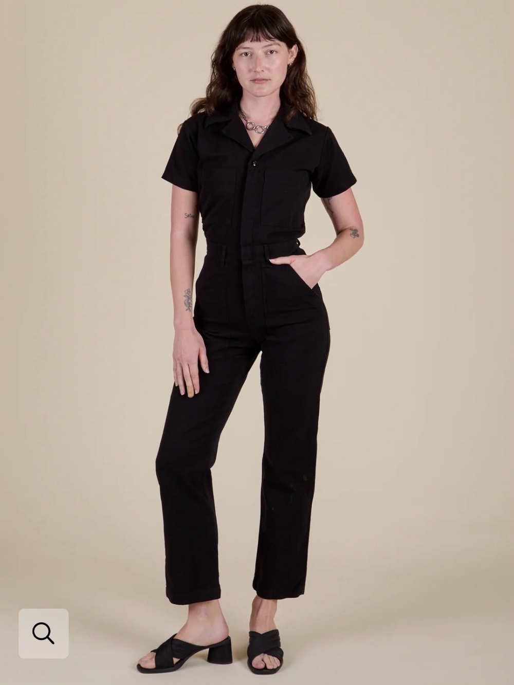 Big Bud Press Black Short-Sleeve Utility Jumpsuit